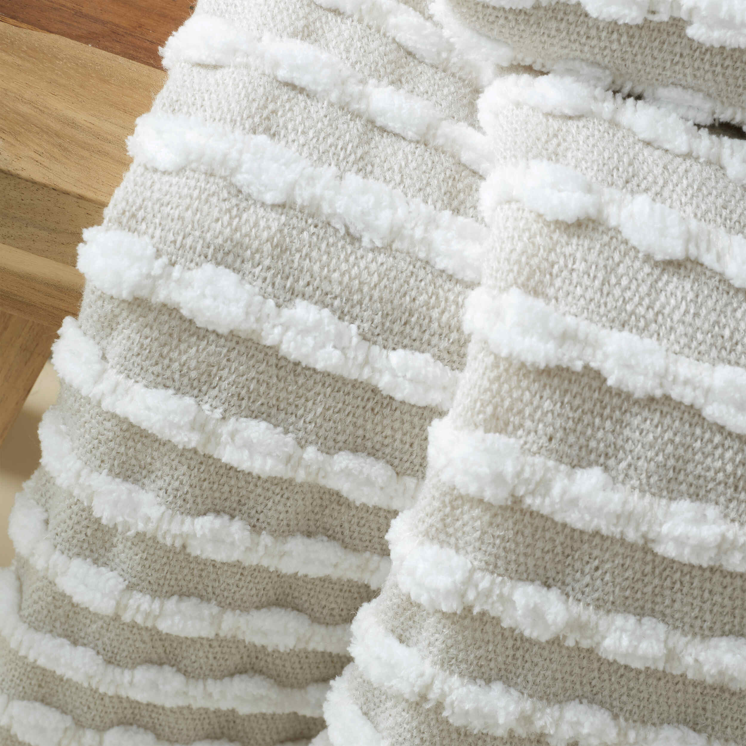 Catherine Lansfield Stab Stitch Throw Blanket - Natural Cozy Knit Throw for Sofa, Bed & Couch - Perfect for Living Room, Bedroom & Home Decor