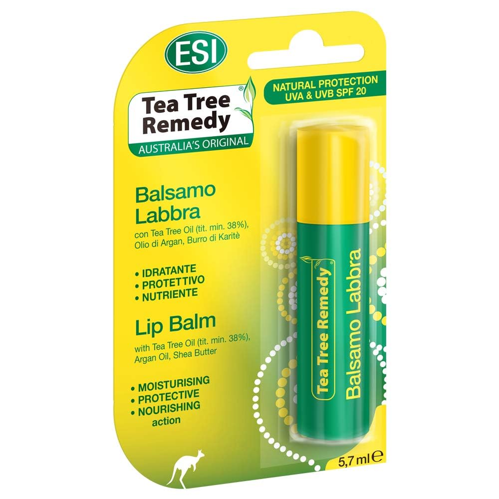 Tea Tree Lip Balm for Dry & Chapped Lips - Natural Moisturizing Lip Protector with Tea Tree Oil - Perfect for Winter, Hiking & Outdoor Activities