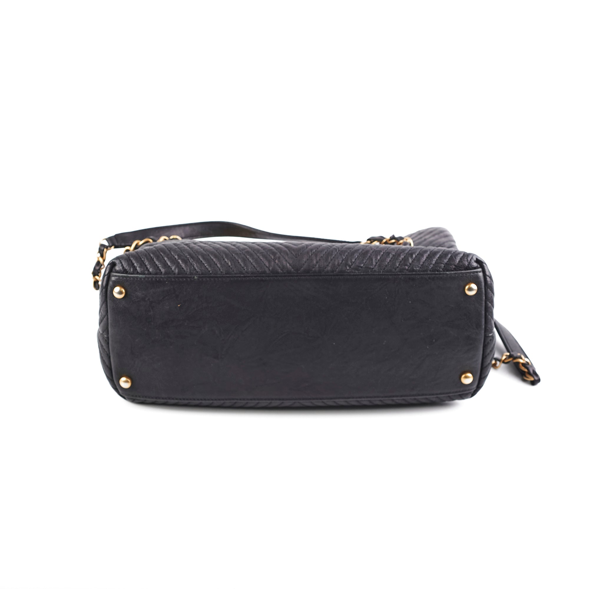 Chanel Chevron Quilted Leather Tote Bag for Women - Black Luxury Handbag for Work, Travel & Everyday Use