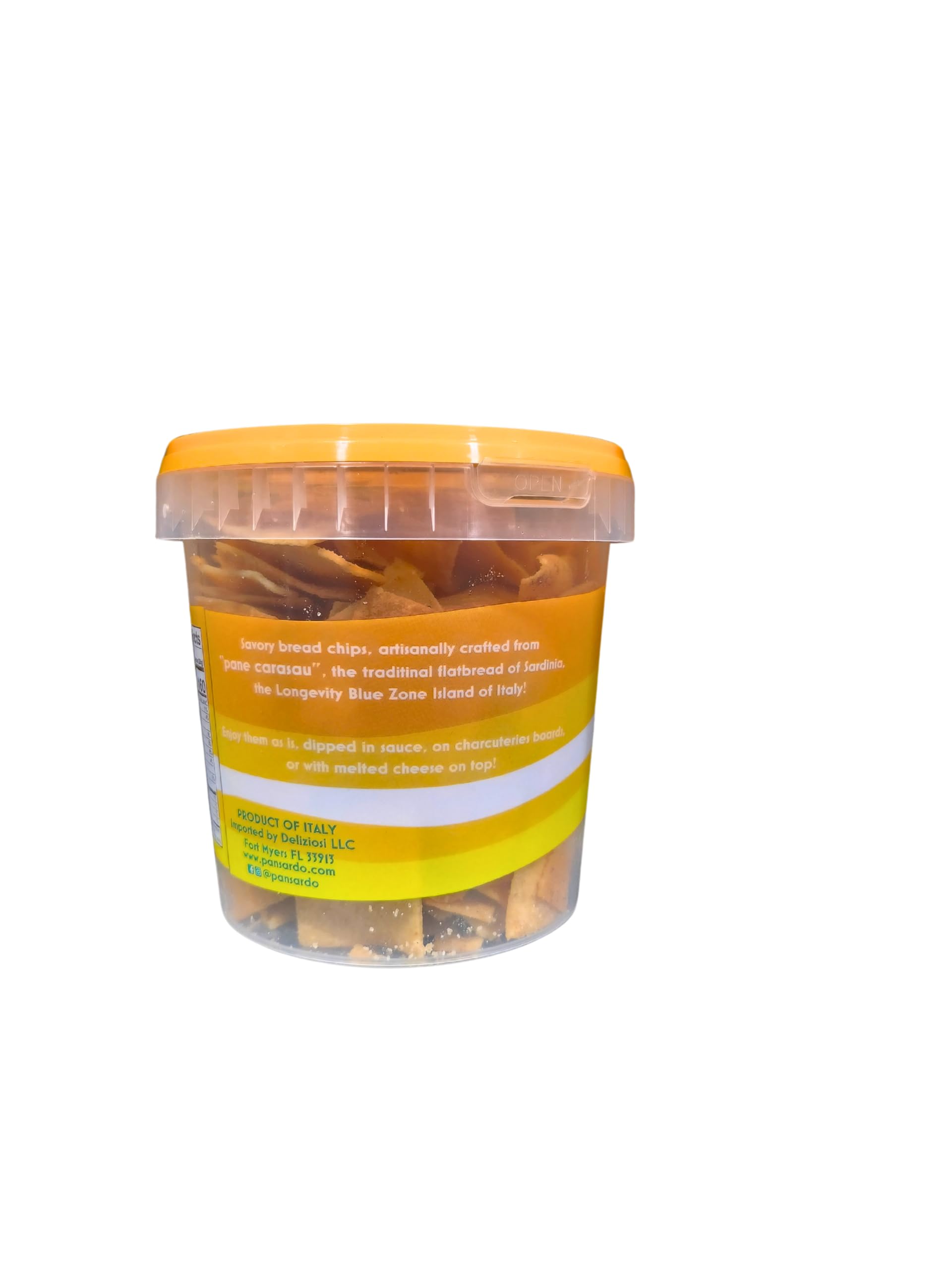 Pansardo Traditional Sardinian Bread Chips - Savory Ginger Flavor - 4 Pack - Crunchy Snack for Parties, Appetizers & Healthy Eating