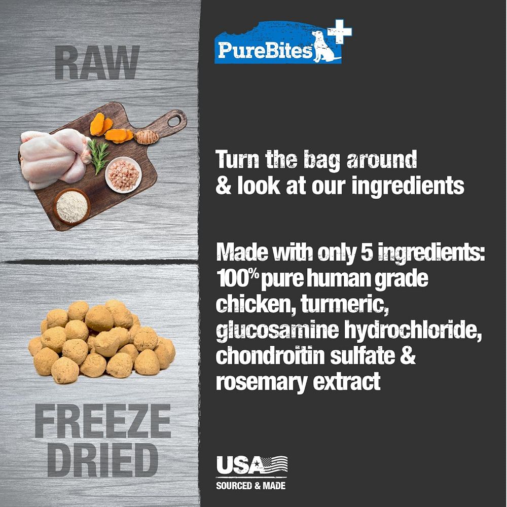 Premium Freeze-Dried Hip & Joint Support Dog Treats - Natural Mobility Supplement for Senior Dogs & Active Pets - Perfect for Training, Rewards & Joint Care