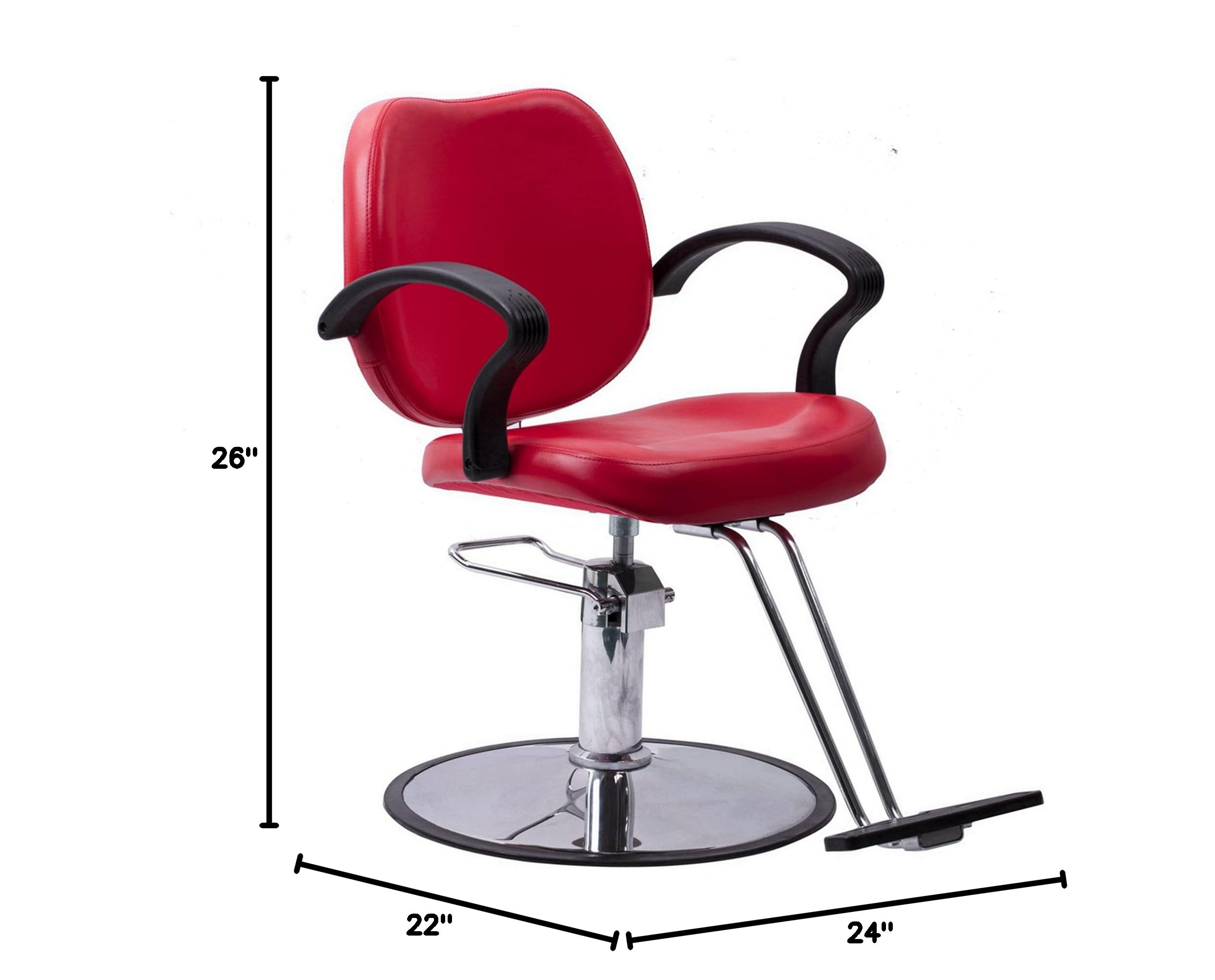 Professional Hydraulic Barber Chair Salon Styling Chair - Adjustable Red Beauty Hairdressing Chair for Hair Stylists | Perfect for Barber Shops, Salons & Home Use
