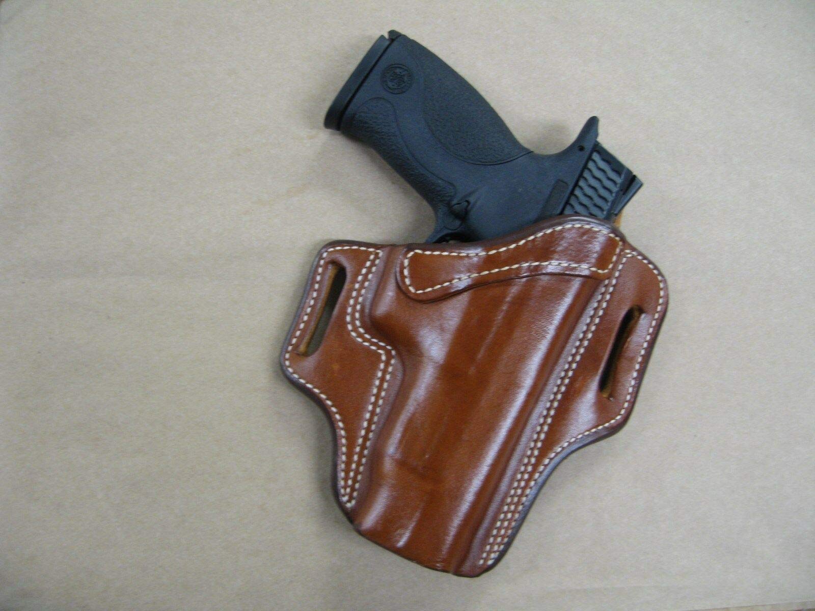 Azula Leather 2 Slot Molded Pancake Belt Holster for Sig Sauer P250/P320 Compact, P320 Carry & X-Carry - Tan Left Hand - Concealed Carry & Range Use