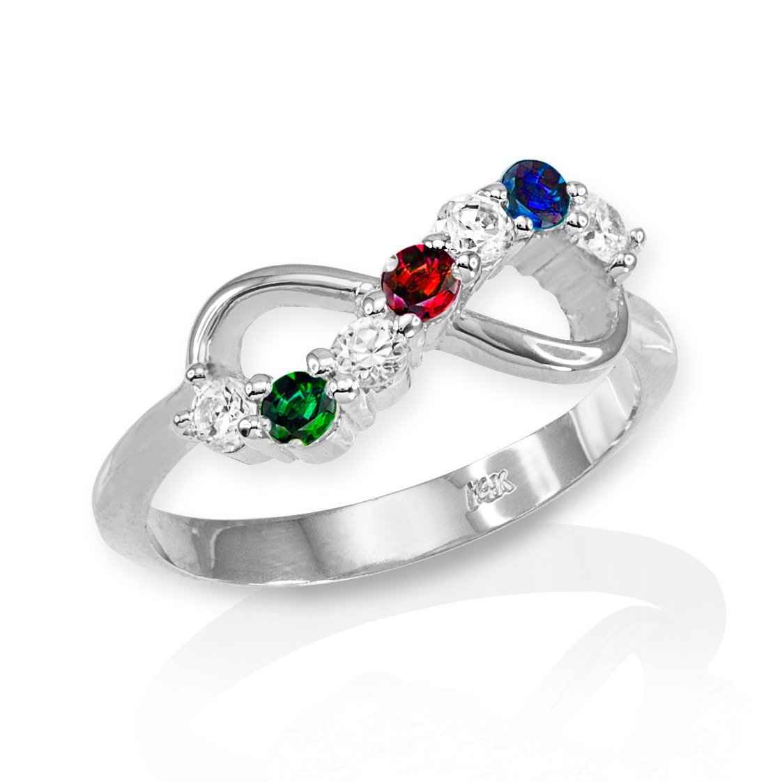 925 Sterling Silver Infinity Ring with CZ Stones - Personalized Mix & Match Design for Women, Perfect for Anniversaries, Engagements & Everyday Wear