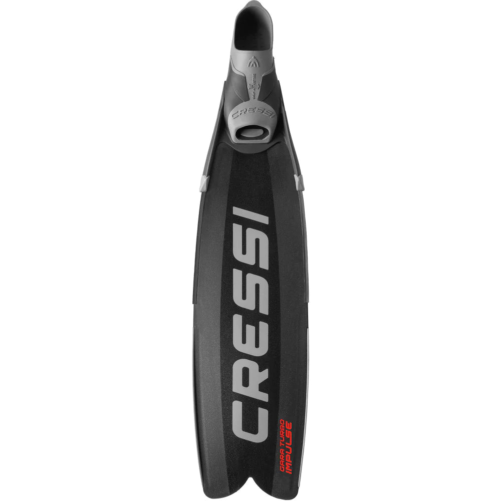 Cressi Gara Modular Impulse Turbo Black Freediving Fins - High Performance Swim Fins for Spearfishing, Snorkeling & Scuba Diving