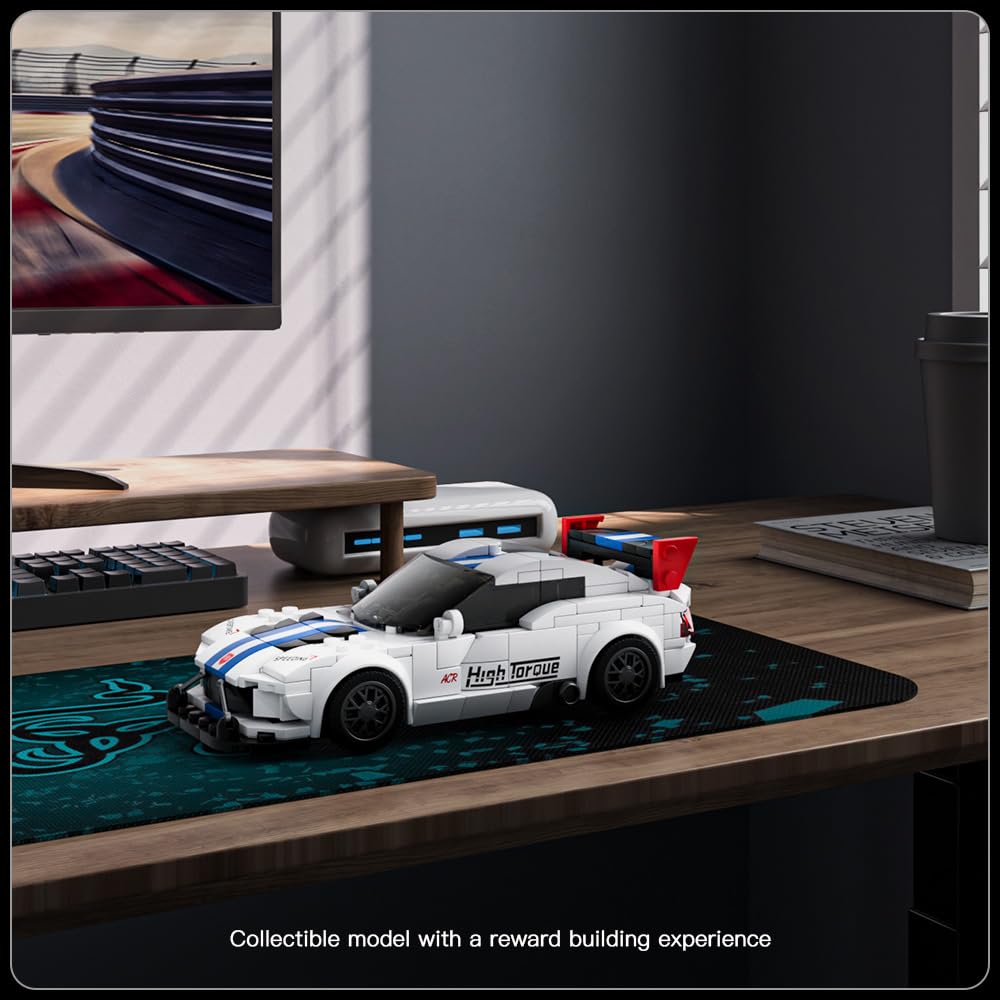 Mould King Speed Champion Viper Model Car Building Kit - 388PCS Sports Race Car Set with Display Case for Adults & Kids Age 8+ | DIY Construction Toy for Home Decoration, Gift & Collectible Display