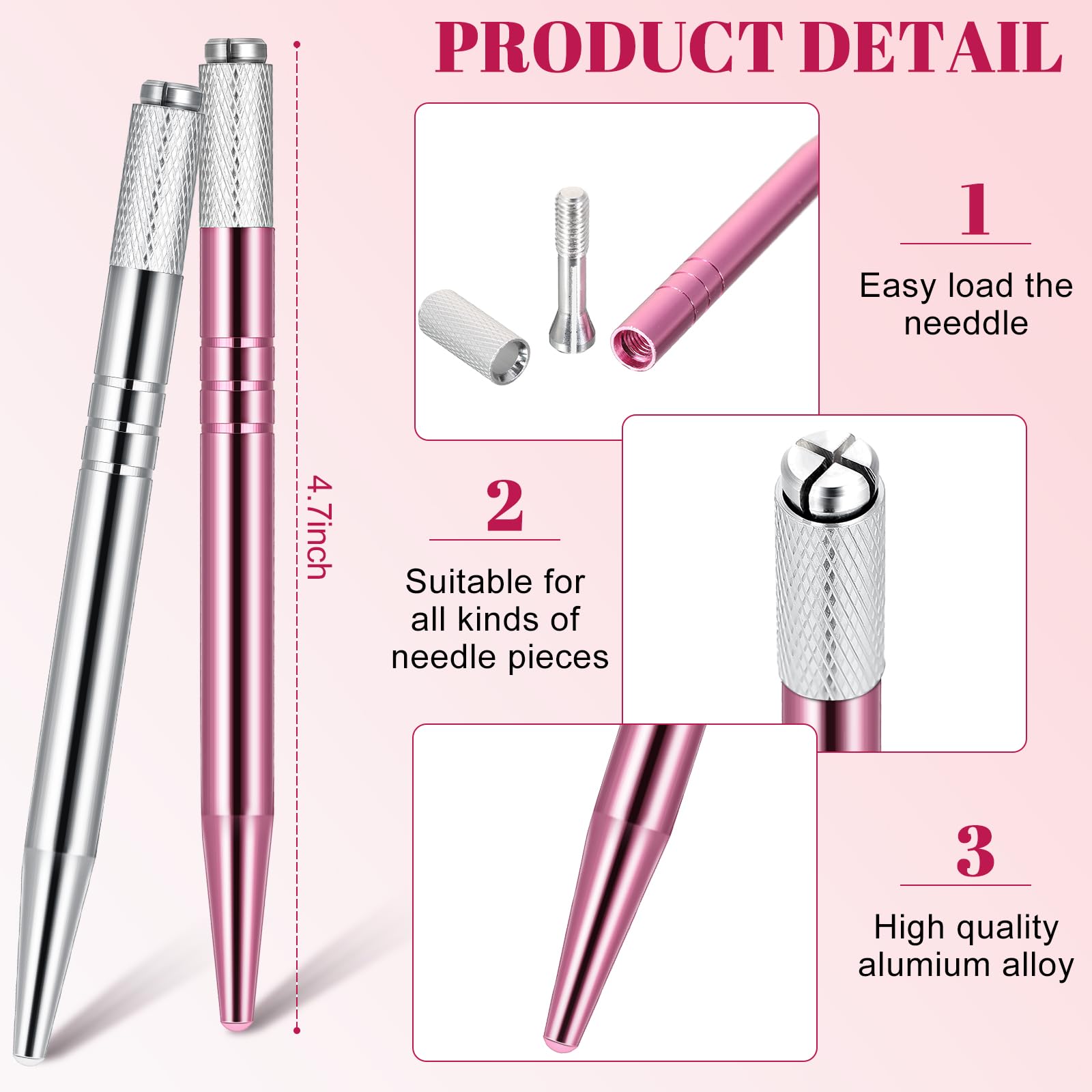 10-Piece Microblading Pen Set - Manual Eyebrow Microblade Tools with Aluminum Holder for Professional Salon & Home Makeup Use (5 Color Options) - Perfect for Eyebrow Shaping, Tattooing & Beauty Enhancement