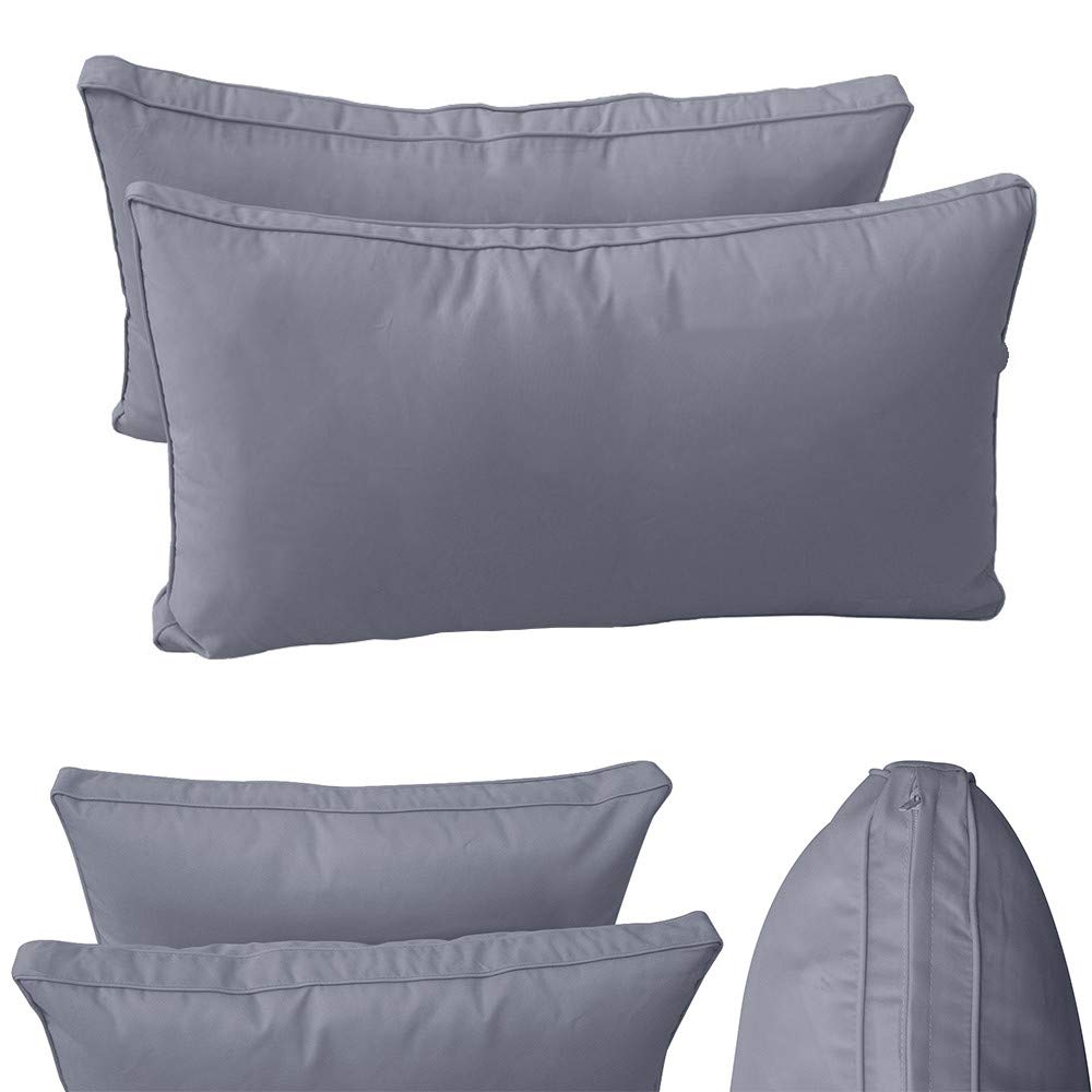 Prolinemax Outdoor Style 2 Twin-XL Piped Trim Daybed Mattress Bolster Pillow Fitted Sheet Cover - Waterproof & Breathable - Perfect for Patio, Sunroom, and Guest Bedroom Decor