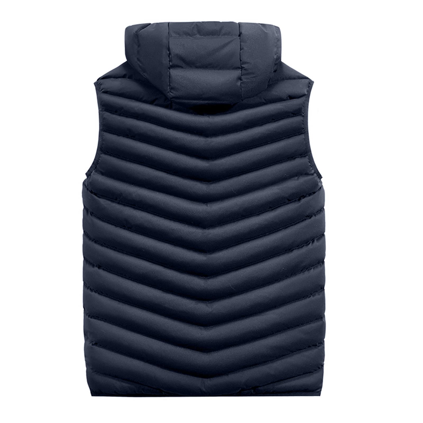 Men's Winter Jacket - Lightweight Solid Color Zipper Vest Coat with Pockets | Fashionable Autumn & Winter Outerwear for Outdoor Activities & Daily Wear