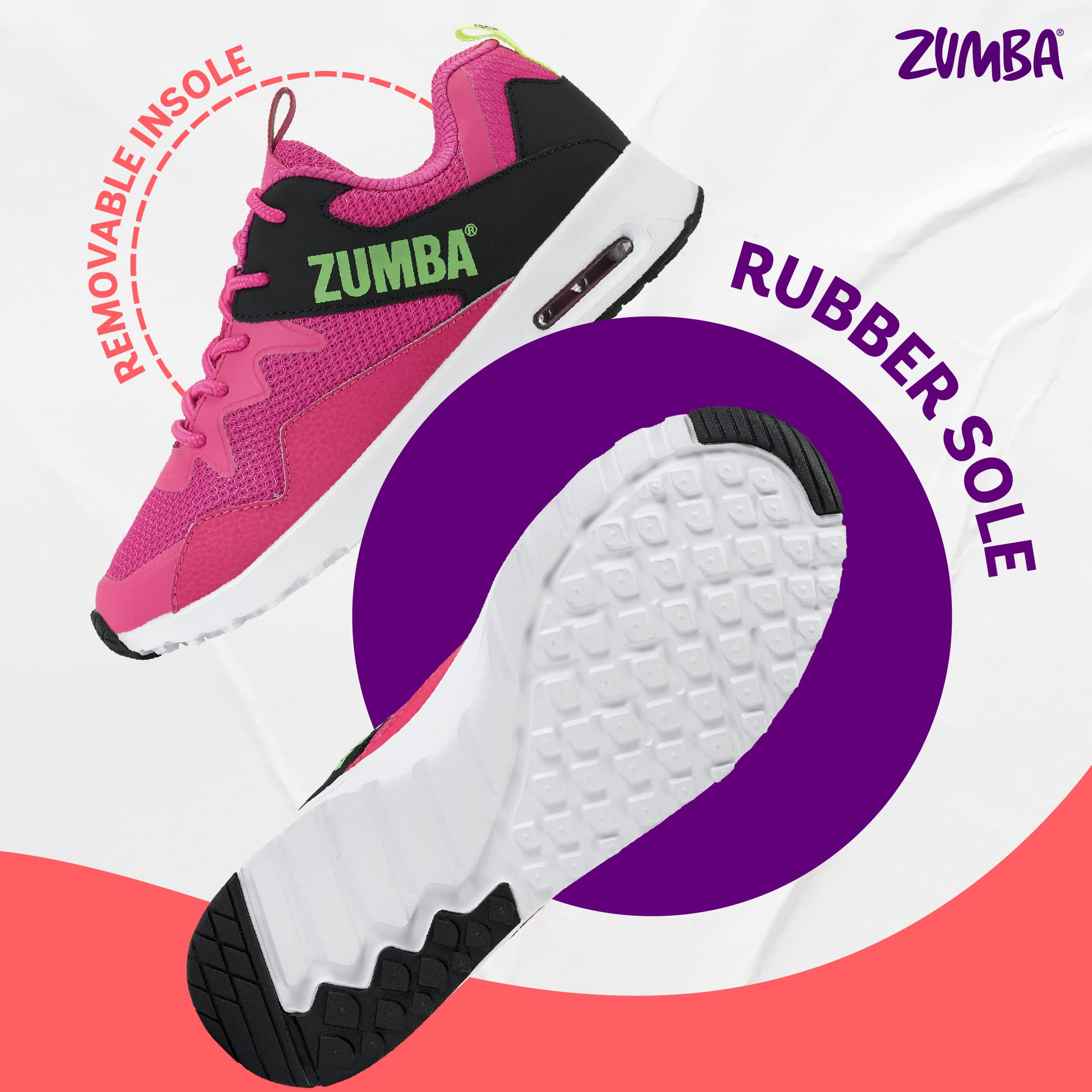ZUMBA Women's Air Classic Sneakers - Non-Slip Low-Top Dance Shoes for Women | Comfortable & Lightweight for Zumba, Jazzercise & Fitness Classes
