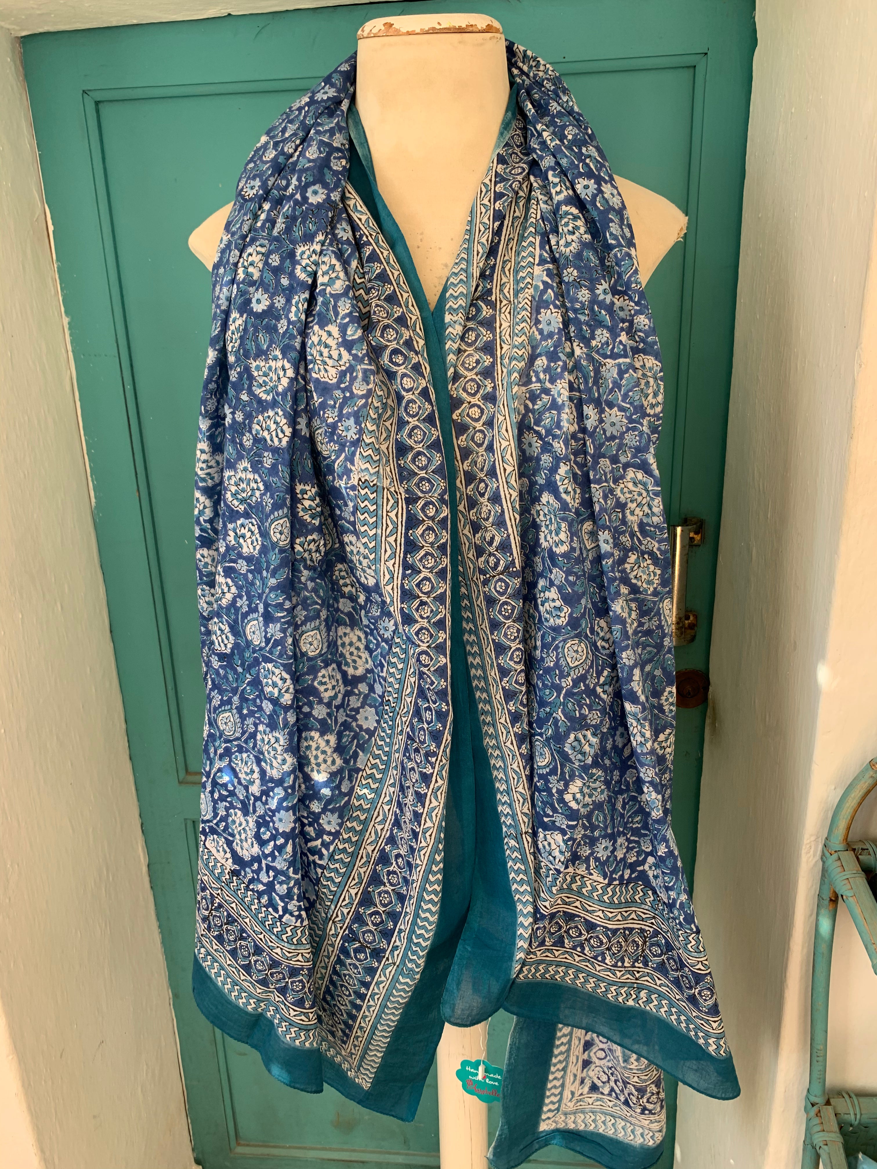 Stylish Block Print Cotton Sarong Pareo Shawl - New Collection for Beach, Pool, and Summer Fashion