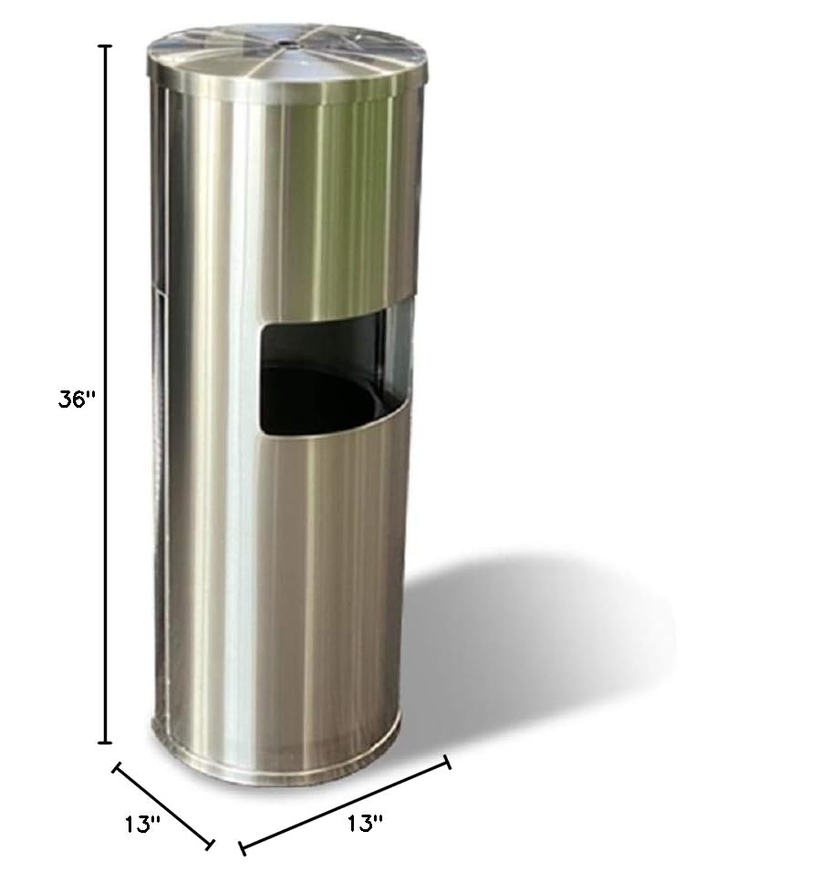 Modern Stainless Steel Trash Can with Lid - Kitchen & Bathroom Waste Bin for Home, Office, Restaurant - Odor-Proof & Durable Garbage Container for Indoor Use