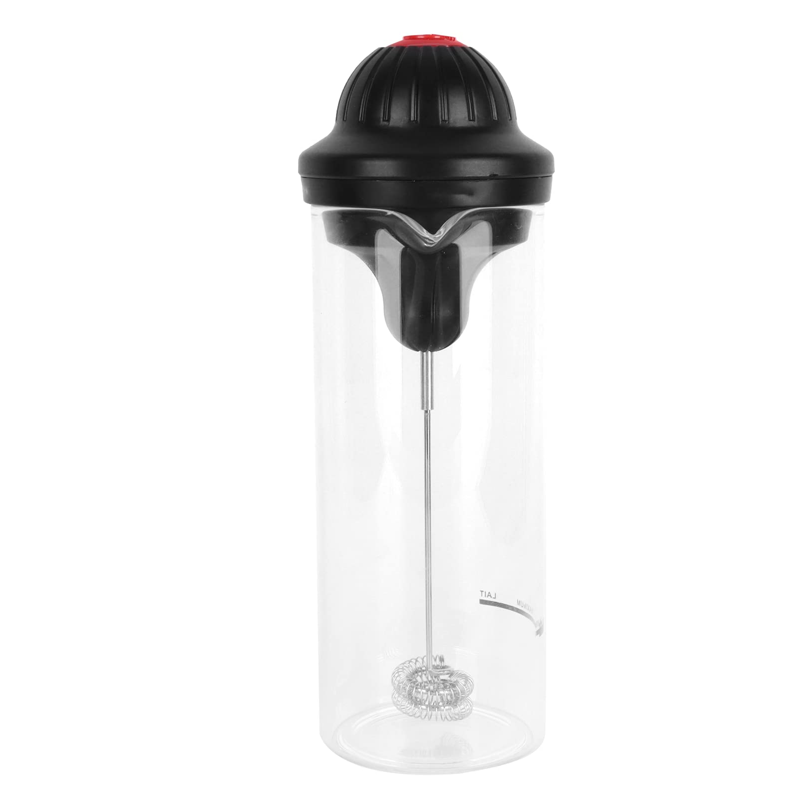 Electric Milk Frother with High Borosilicate Glass - 450ml Capacity, Dual Agitator Heads for Perfect Foam - Stable & Easy to Clean - Ideal for Coffee, Latte, Hot Chocolate - Perfect for Home, Office, and Cafe Use