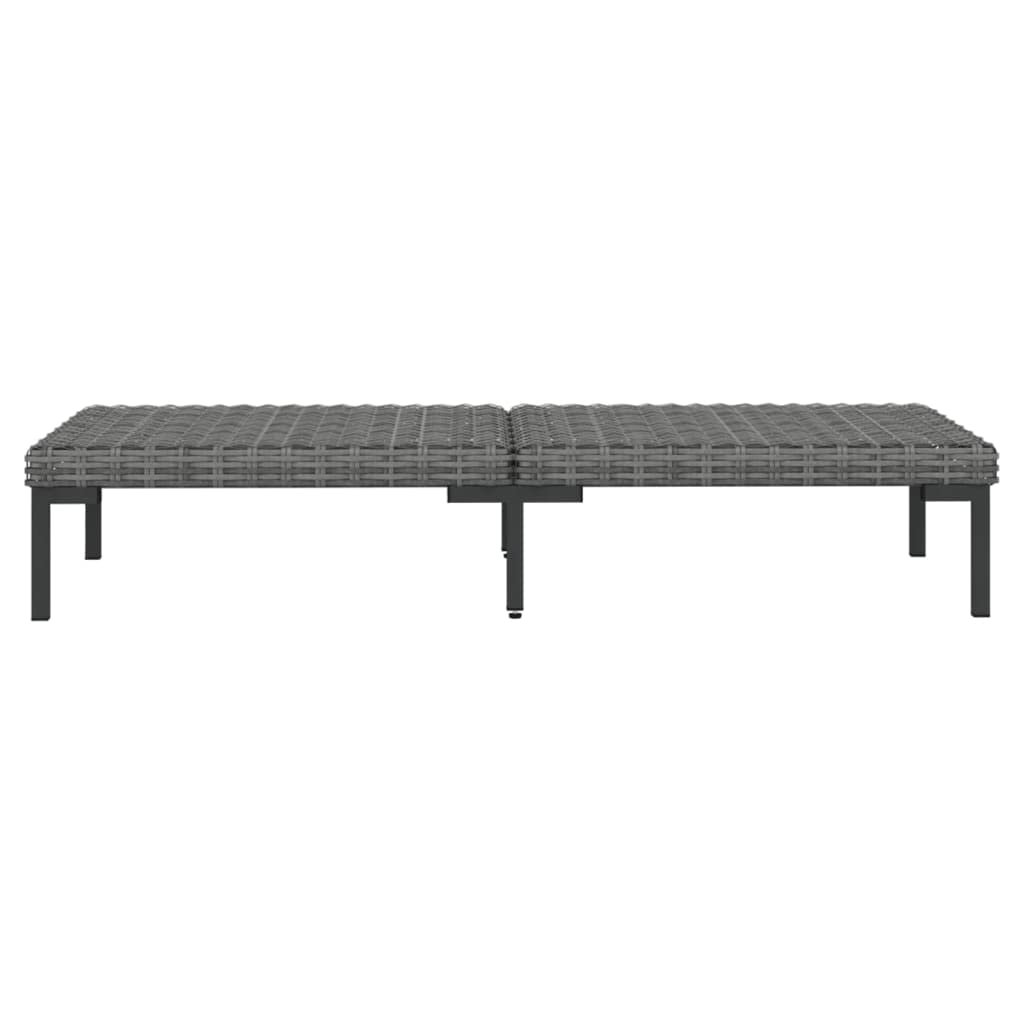 vidaXL Dark Gray Patio Lounge Set with Cushions - Weather-Resistant Poly Rattan Outdoor Furniture – Powder-Coated Steel Frame, Comfortable Cushions, Easy to Clean - Perfect for Patio, Garden, Poolside & Backyard Relaxation