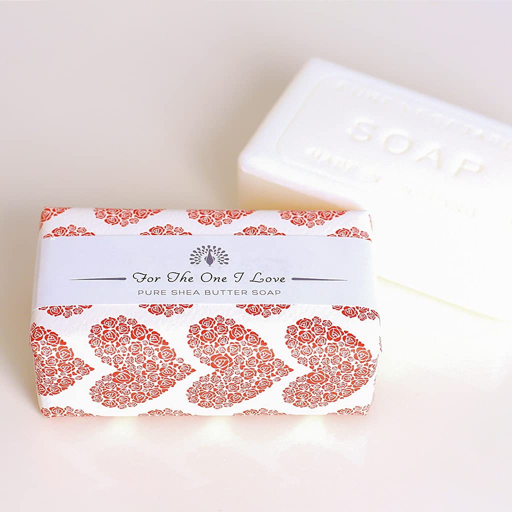 The English Soap Company - Luxury Shea Butter Soap Gift Set (190g) - Rose Scented with Red Wrap - Perfect for Valentine's Day, Anniversary & Romantic Gifts