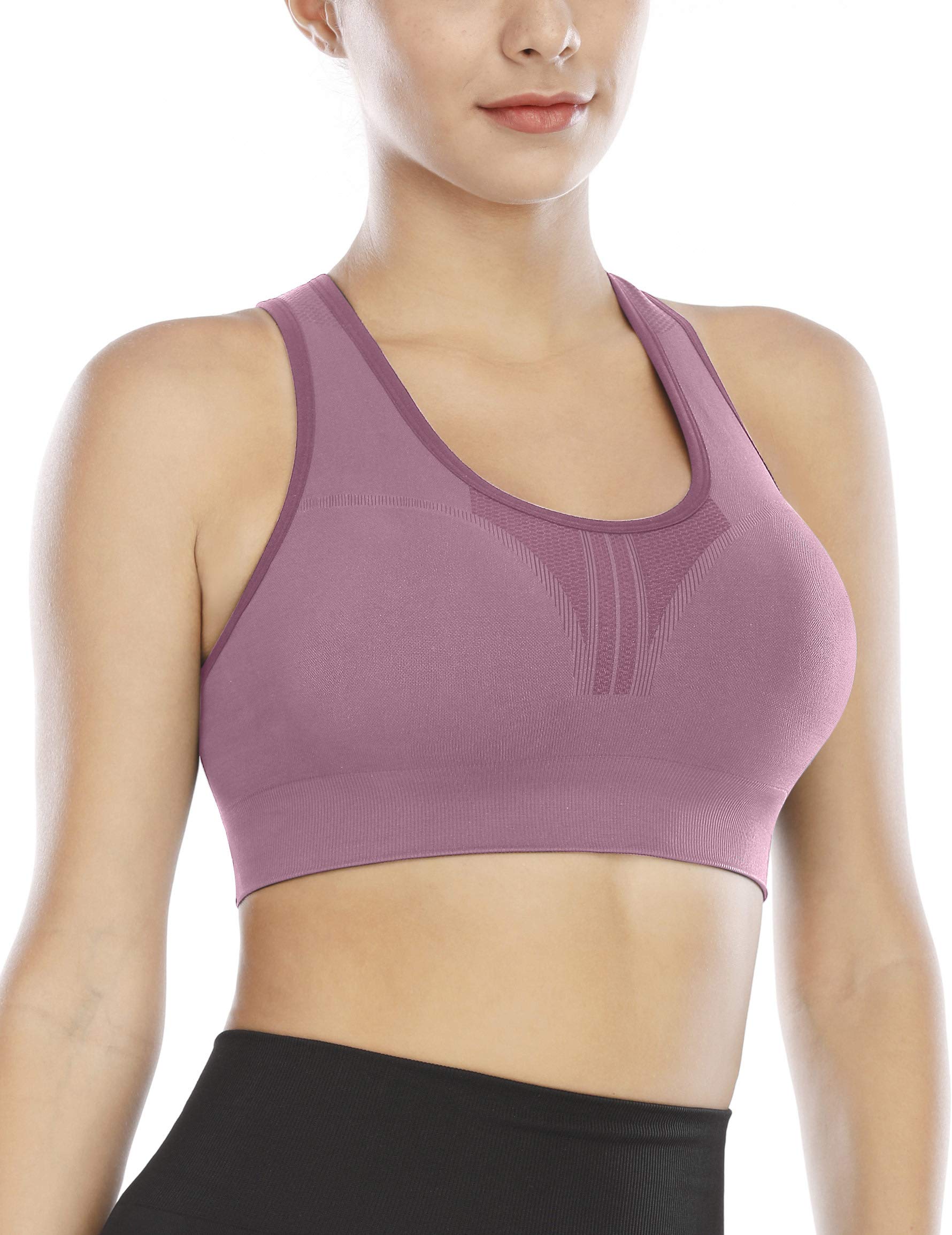 Heathyoga High Impact Sports Bras for Women - High Support Padded Workout Bra with Racerback Design - Perfect for Yoga, Running, Gym & High-Intensity Training