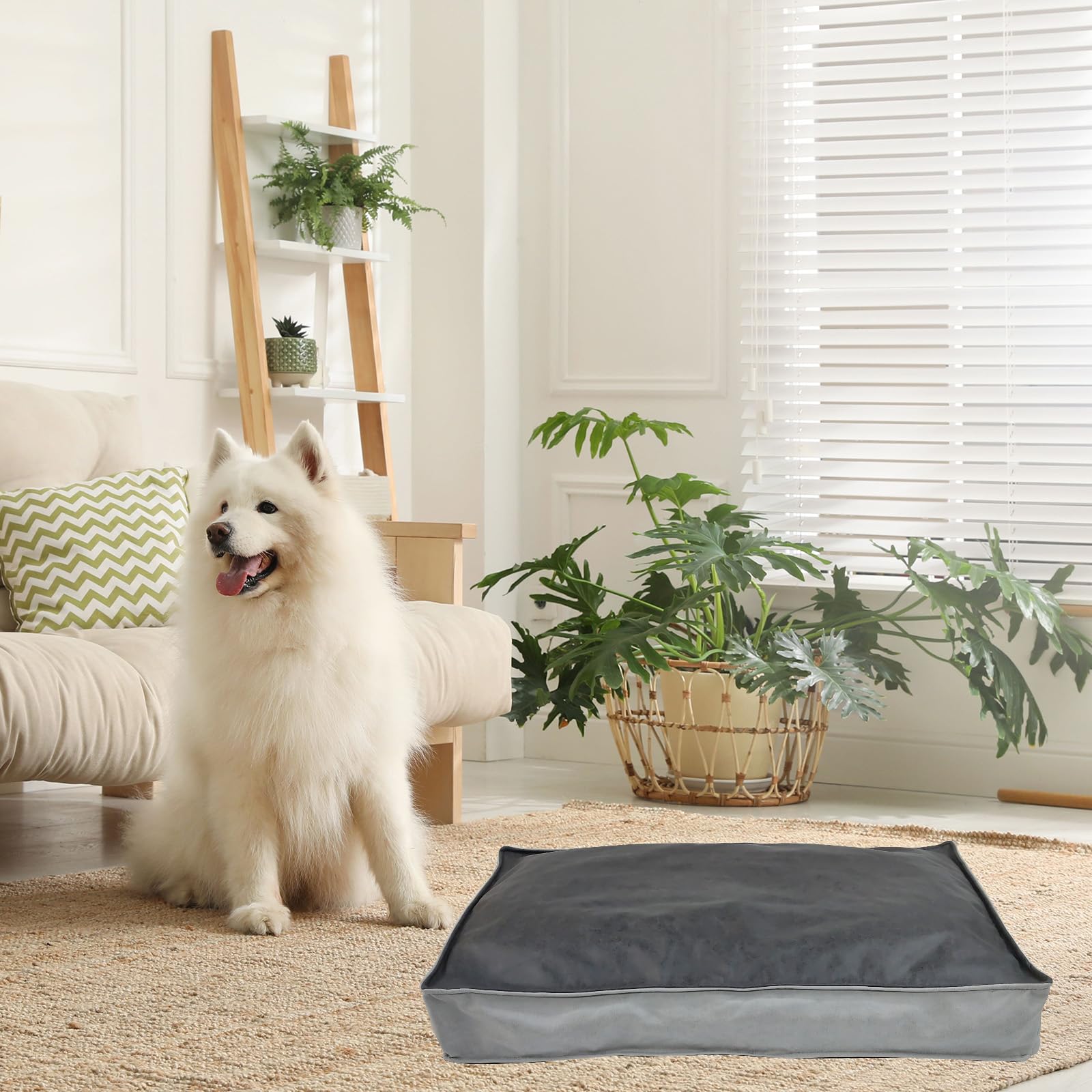 Premium Faux Leather Dog Bed Cover - Washable & Removable Pet Mat Cover, 36