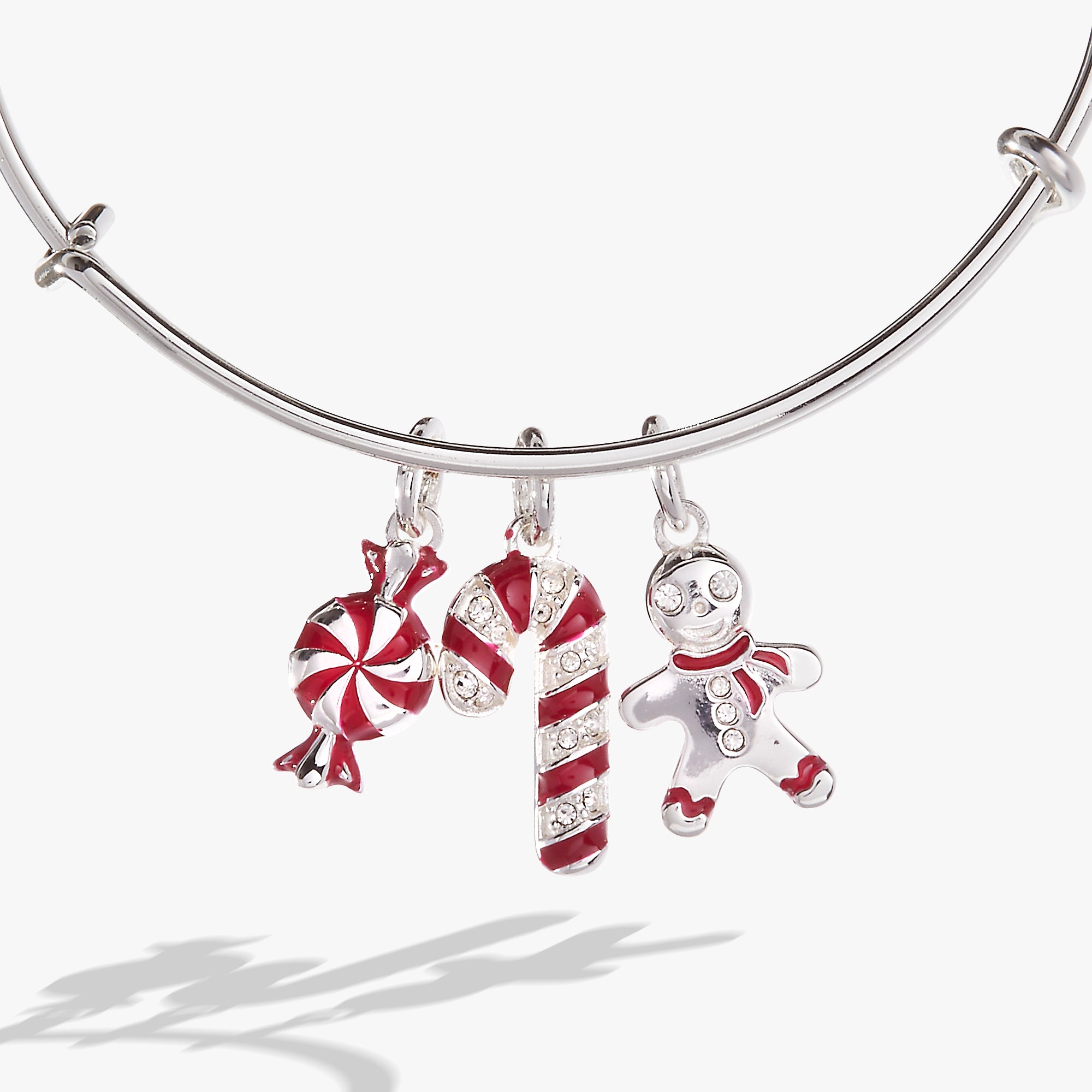 Festive Holiday Candy Cane Charm Bangle Bracelet - Christmas Party Jewelry Gift for Women & Girls - Perfect for Xmas Celebrations, Office Parties & Stocking Stuffers