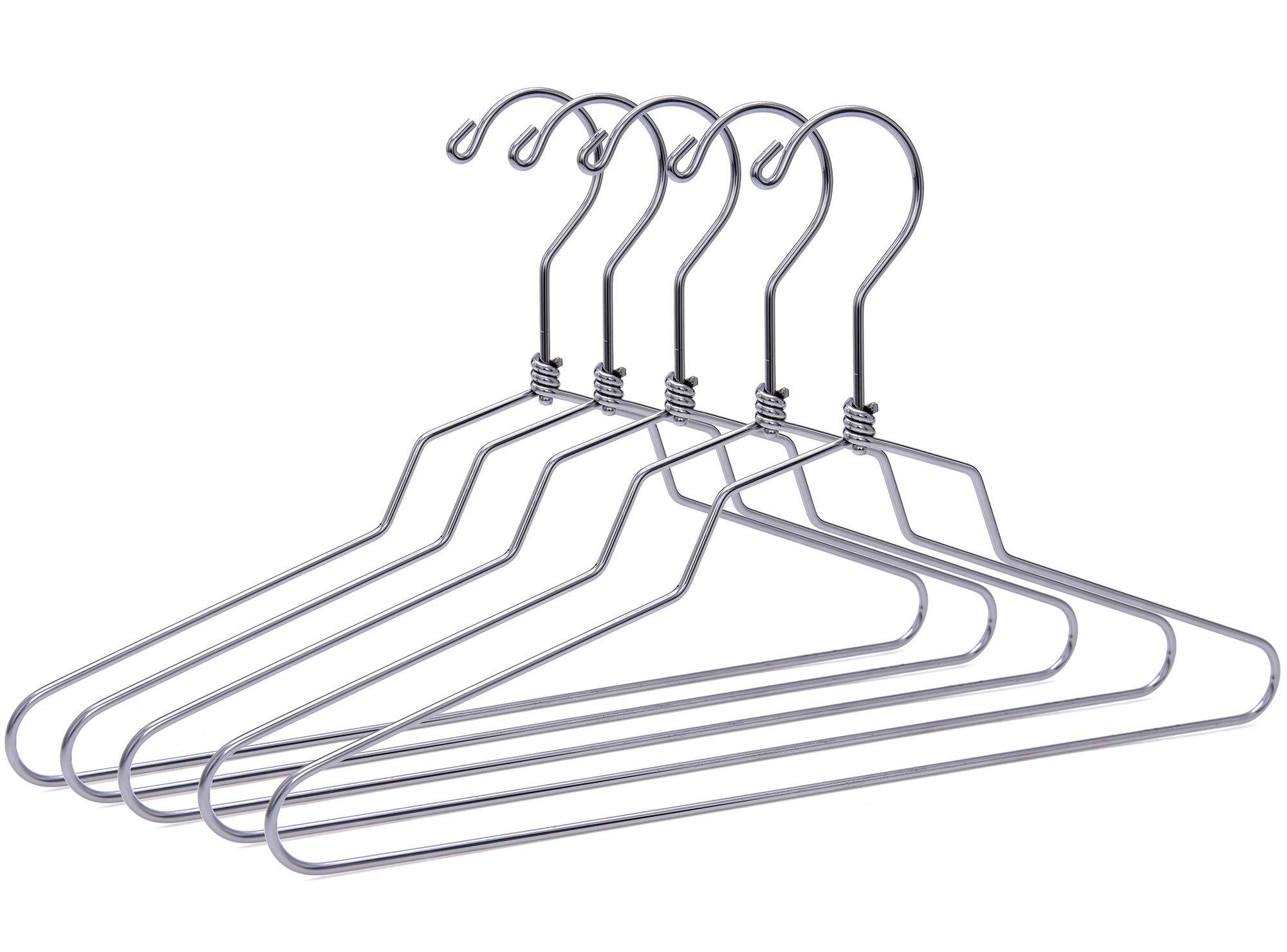 100-Pack Heavy Duty Stainless Steel Swivel Hook Metal Hangers for Clothes, Jackets, Shirts, Pants & Suits - 14 Inch Petite/Teens Size - Perfect for Closet Organization & Retail Store Display
