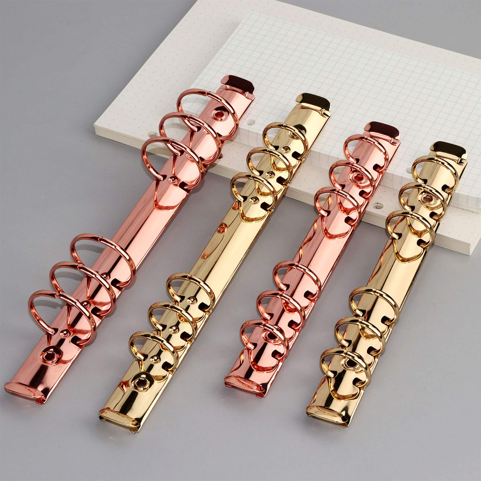 A6 Notebook Binder Replacement Kit - 2 Pack 6-Hole 21mm Metal Loose Leaf Binder Spines & Combs for Planner, Folder, Journal Accessories (Rose Gold) | Perfect for DIY Planner Repair, School Supplies, Office Organization & Craft Projects