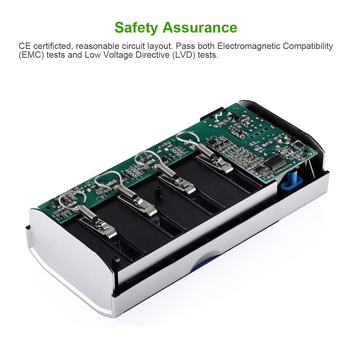 EBL Smart Battery Charger for C, D, AA, AAA, 9V Ni-MH Ni-CD Rechargeable Batteries - LCD Display with Discharge Function | Universal Charging Station for Home, Office & Travel Use