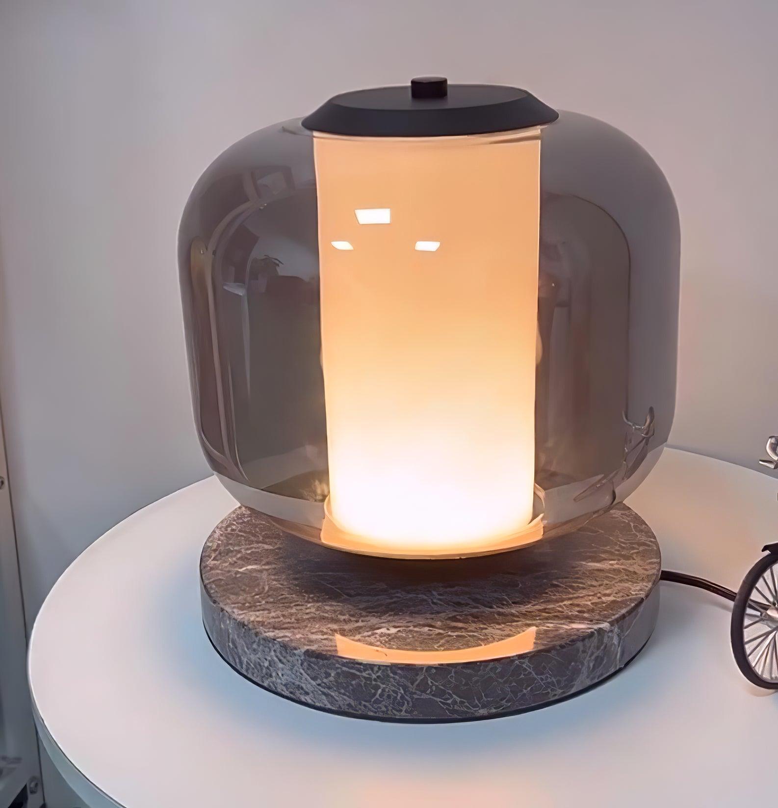 Elegant Eira Marble Table Lamp - Modern Home Decor Lighting for Living Room, Bedroom & Office - Dimmable LED Desk Lamp with USB Port