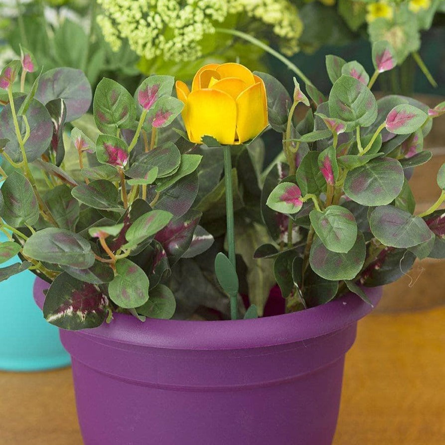 Yellow Rose Plant Pick - Artificial Silk Rose Flower Stems for Home Decor, Wedding Bouquets, and DIY Crafts
