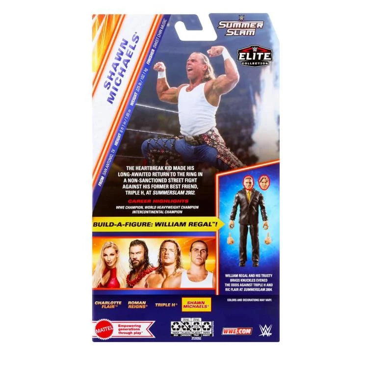 Shawn Michaels WWE Elite Collection Action Figure - SummerSlam Edition with William Regal Build-A-Figure - Perfect for Wrestling Fans & Collectors - Display, Play, or Gift for WWE Enthusiasts