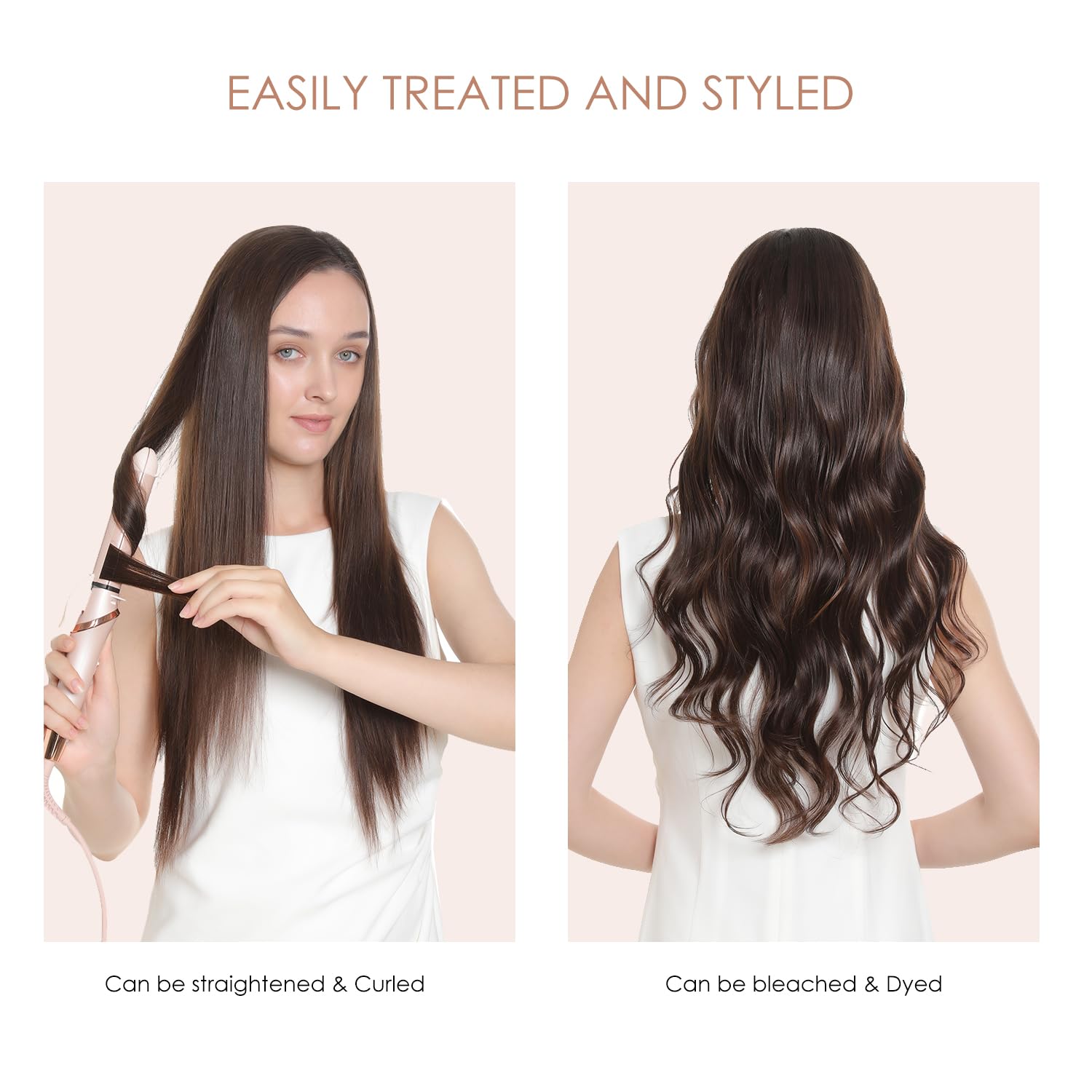 Sisily 24 Inch 180g 7pcs Clip in Human Hair Extensions - Real Remy Human Hair, Chocolate Brown to Caramel Blonde Ombre, Straight Double Weft Hair Extensions for Length & Volume - Perfect for Parties, Weddings & Daily Styling