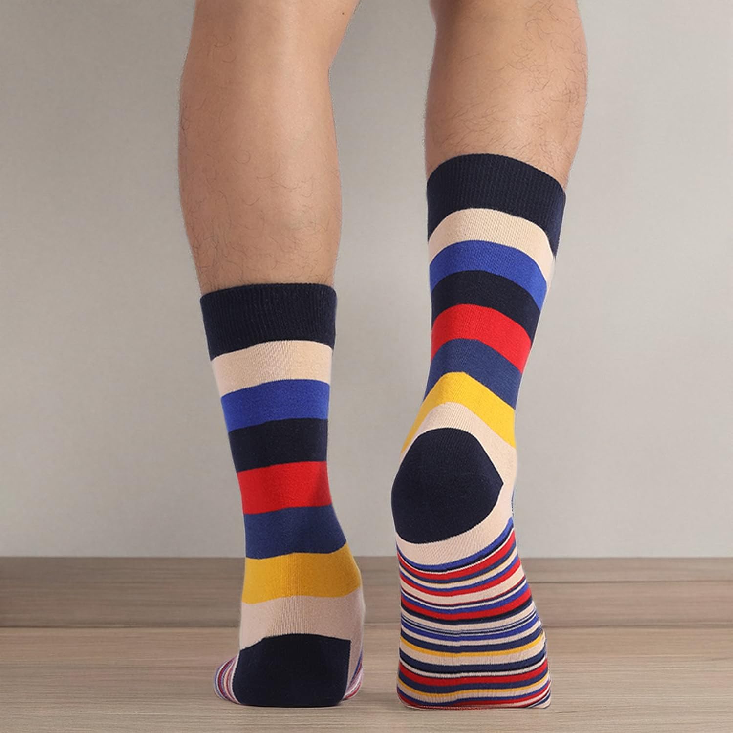 **DRASEX Men's Dress Socks - Funky Colorful Crew Socks for Work & Casual Wear - Soft Cotton Patterned Socks for Office, Party & Everyday Use**