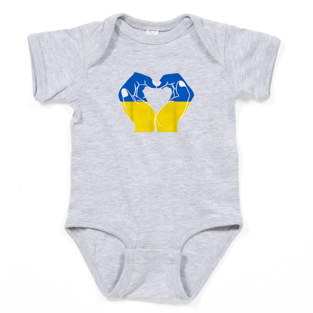 Ukrainian Flag Heart Baby Bodysuit - Cute Patriotic Onesie for Infants & Toddlers - Perfect for Holidays, Family Photos & Supporting Ukraine