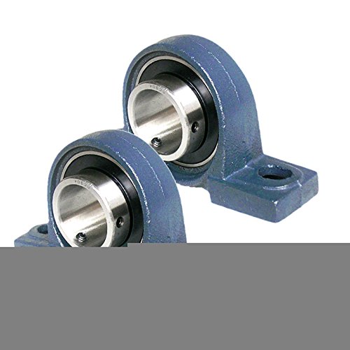 2x 2.375 Inch UCP212-38 Pillow Block Bearings - Cast Iron Mounted Bearing UC212-38 with P212 Insert - Heavy Duty Industrial Use for Conveyors, Pumps & Agricultural Equipment