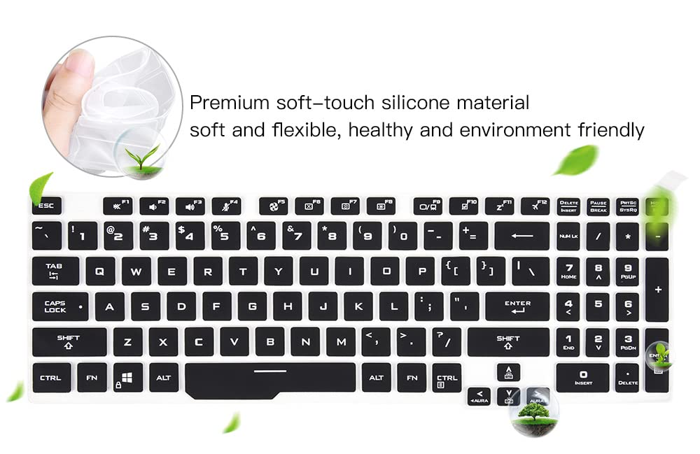 ASUS TUF Gaming Keyboard Cover for F15 FX506LH, A15 TUF506IU, F17 FX706LI & More Models - Durable Laptop Keyboard Skin (Black) - Perfect for Gaming, Work & Travel Protection