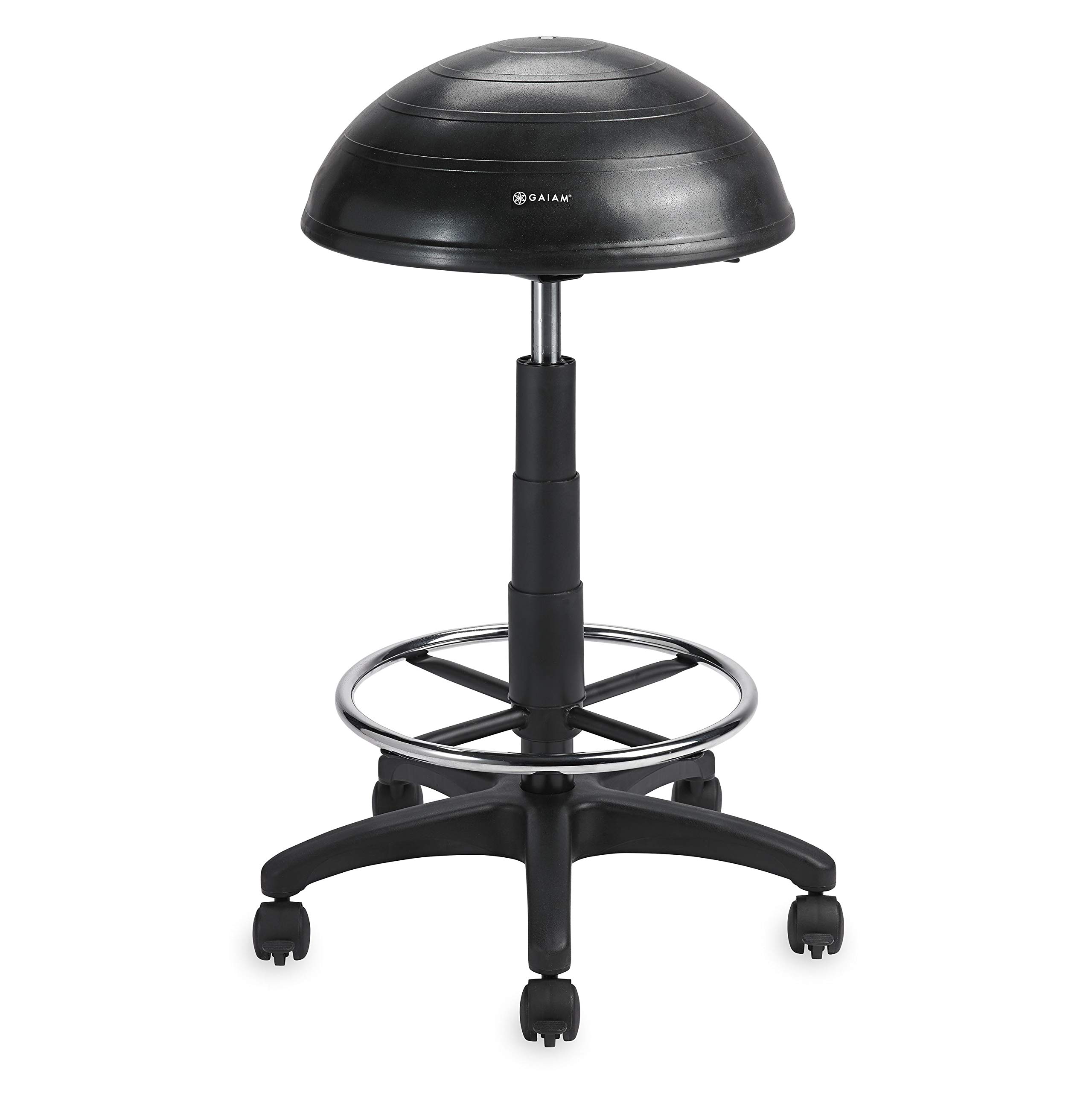 Gaiam Balance Ball Chair Stool - Adjustable Stability Ball for Office & Home Workstation - Ergonomic Half-Dome Yoga Ball Seat for Posture Support & Core Strength Training - Perfect for Standing Desk Users & Active Sitting