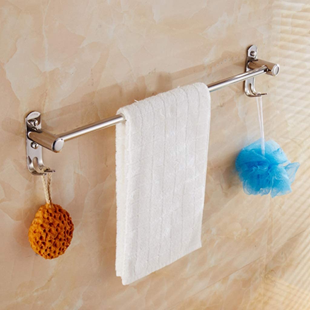 Stainless Steel Wall Mounted Towel Rack - 80cm Single Towel Bar for Bathroom & Kitchen - Rustproof Bath Towel Holder with Heavy Duty Installation - Perfect for Spa, Gym, and Home Decor