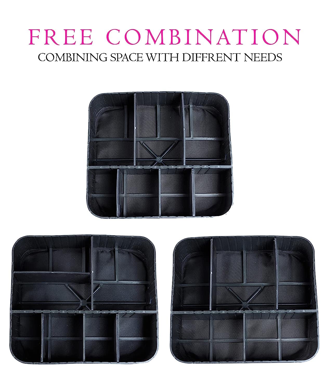 Professional Nylon Cosmetic Makeup Kit Organizer - Adjustable Compartment Travel Toiletry Vanity Bag for Cosmetics, Makeup Brushes, Jewelry & Digital Accessories | Perfect for Travel, Home Storage & Salon Use (Black)