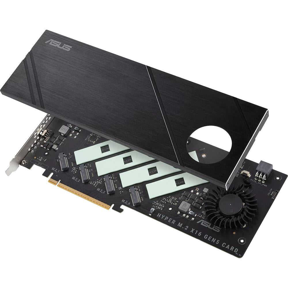 ASUS Hyper M.2 x16 Gen5 PCIe 5.0 NVMe SSD Expansion Card - Black | Supports 4 M.2 SSDs | High-Speed Storage Upgrade for Gaming PCs, Workstations & Content Creation