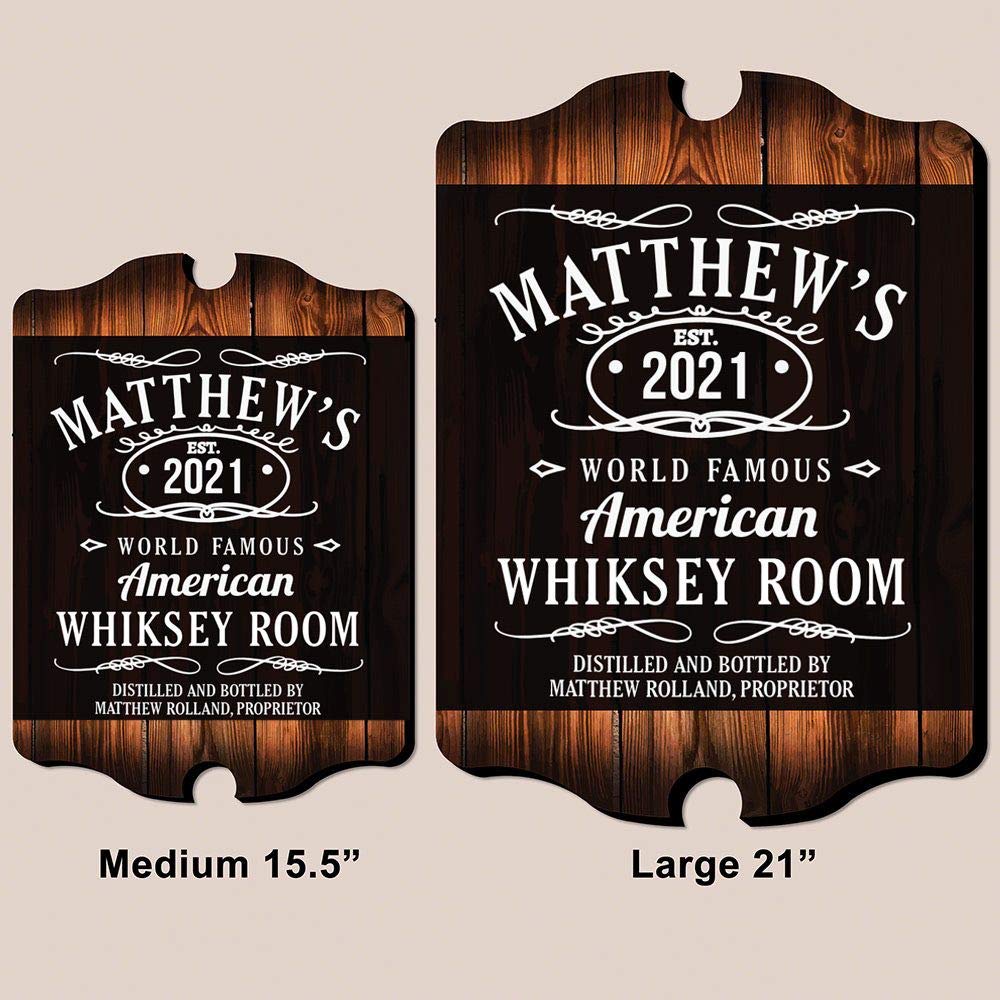 Personalized Engraved Whiskey Decanter Set with Tennessee Whiskey Wooden Sign - Custom Whiskey Gift Set for Men, Bourbon Lovers - Perfect for Home Bars, Weddings & Anniversary Gifts