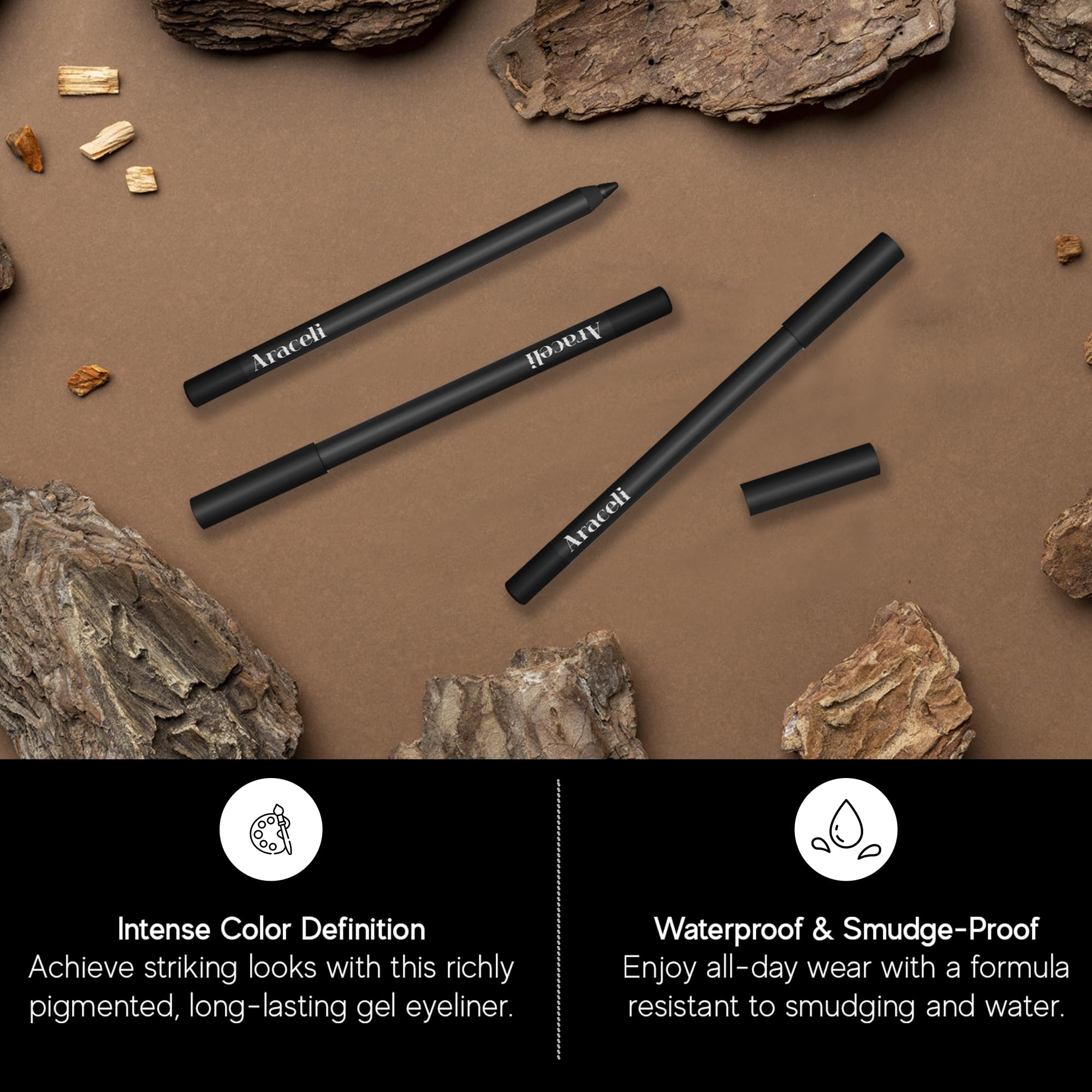 Araceli Beauty Ojos Perfectos Gel Pencil Eyeliner - Waterproof & Smudge-Proof, Wine Vino Color for Long-Lasting Eye Makeup | Perfect for Parties, Weddings & Everyday Wear