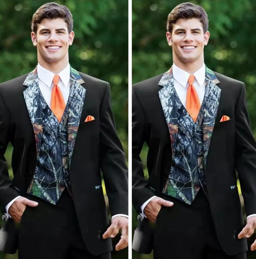 Men's Camo Wedding Tuxedo Suit - Camouflage Prom Outfit with Jacket, Pants & Vest (CS12179) | Perfect for Military-Themed Weddings, Prom Nights & Formal Events