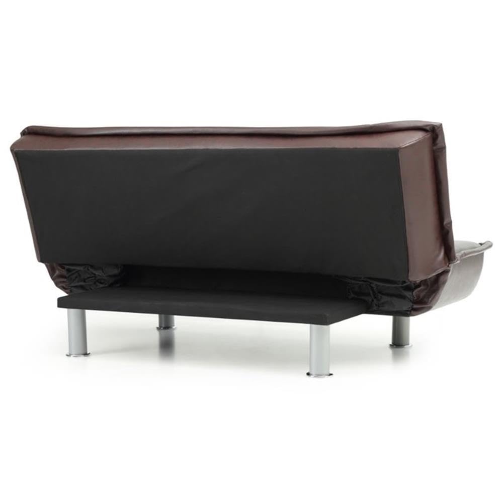 Glory Furniture Lionel Faux Leather Sleeper Sofa Bed - Burgundy Red Convertible Couch for Living Room, Guest Room & Small Spaces