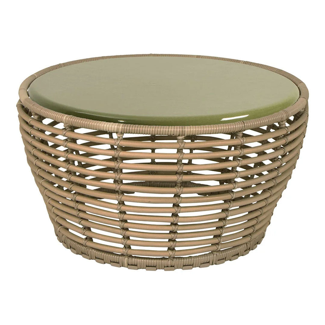 Outdoor Wicker Coffee Table - Medium Size, Weather-Resistant Rattan Basket for Patio, Garden, and Poolside Relaxation