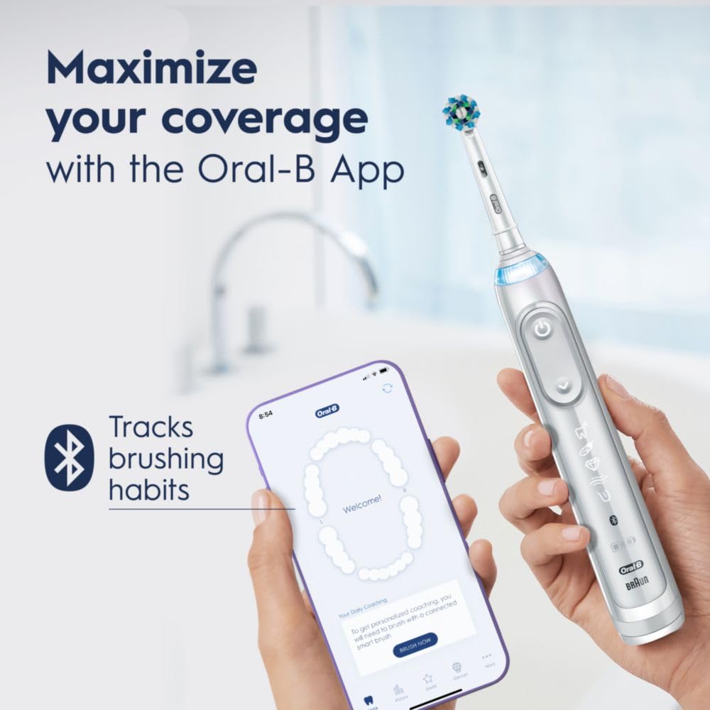 Oral-B Genius X Limited Edition Rechargeable Electric Toothbrush with 1 Replacement Brush Head & Travel Case - Professional Teeth Cleaning for Adults, White - Perfect for Home Use and Travel Accessories