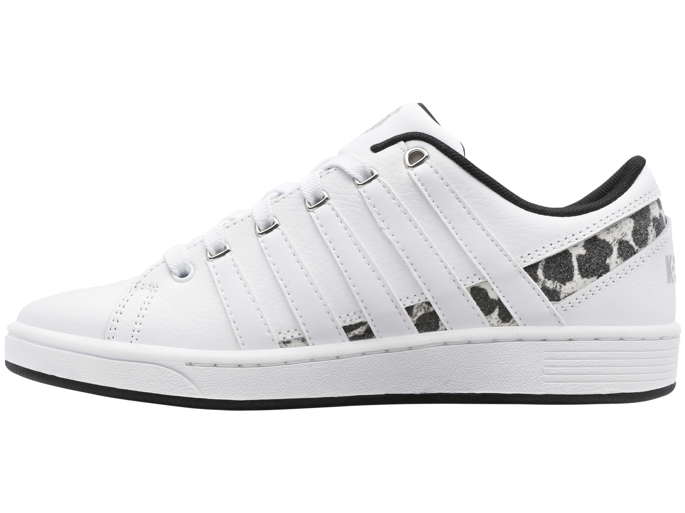 96999 137 M | RAMLI COURT Sneakers | White/Metallic Leopard Print Athletic Shoes for Women - Perfect for Running, Gym Workouts & Casual Streetwear Fashion