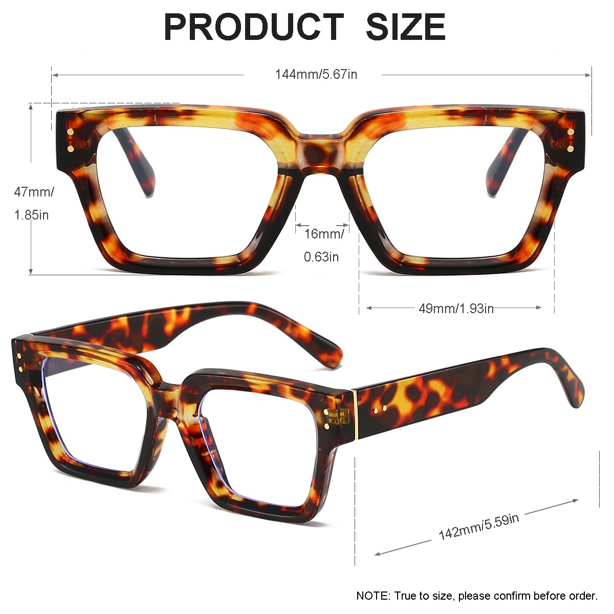 JOVAKIT Square Blue Light Blocking Glasses for Women & Men - Trendy Thick Frame Computer Eyeglasses | Anti-Eyestrain & UV Protection | Perfect for Office Work, Gaming & Screen Time