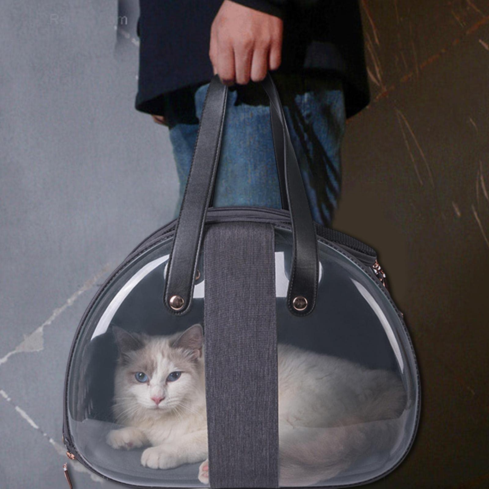 Enakshi Bubble Backpack Pet Carrier for Cats, Dogs, Puppies, Kittens & Small Animals - Dark Grey | Travel, Vet Visits & Outdoor Adventures | Durable & Comfortable Pet Supplies