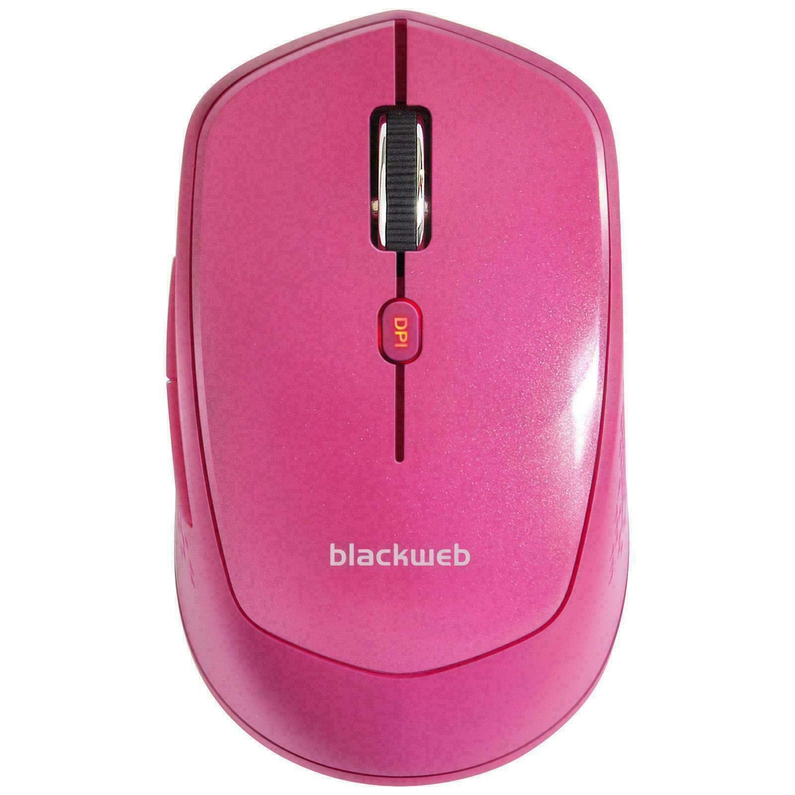 Blackweb 6-Button Wireless Gaming Mouse with 5 Adjustable DPI Settings (Up to 2400 DPI) - Ergonomic Pink Computer Mouse for PC, Laptop, Mac - Perfect for Gaming, Office Work & Graphic Design