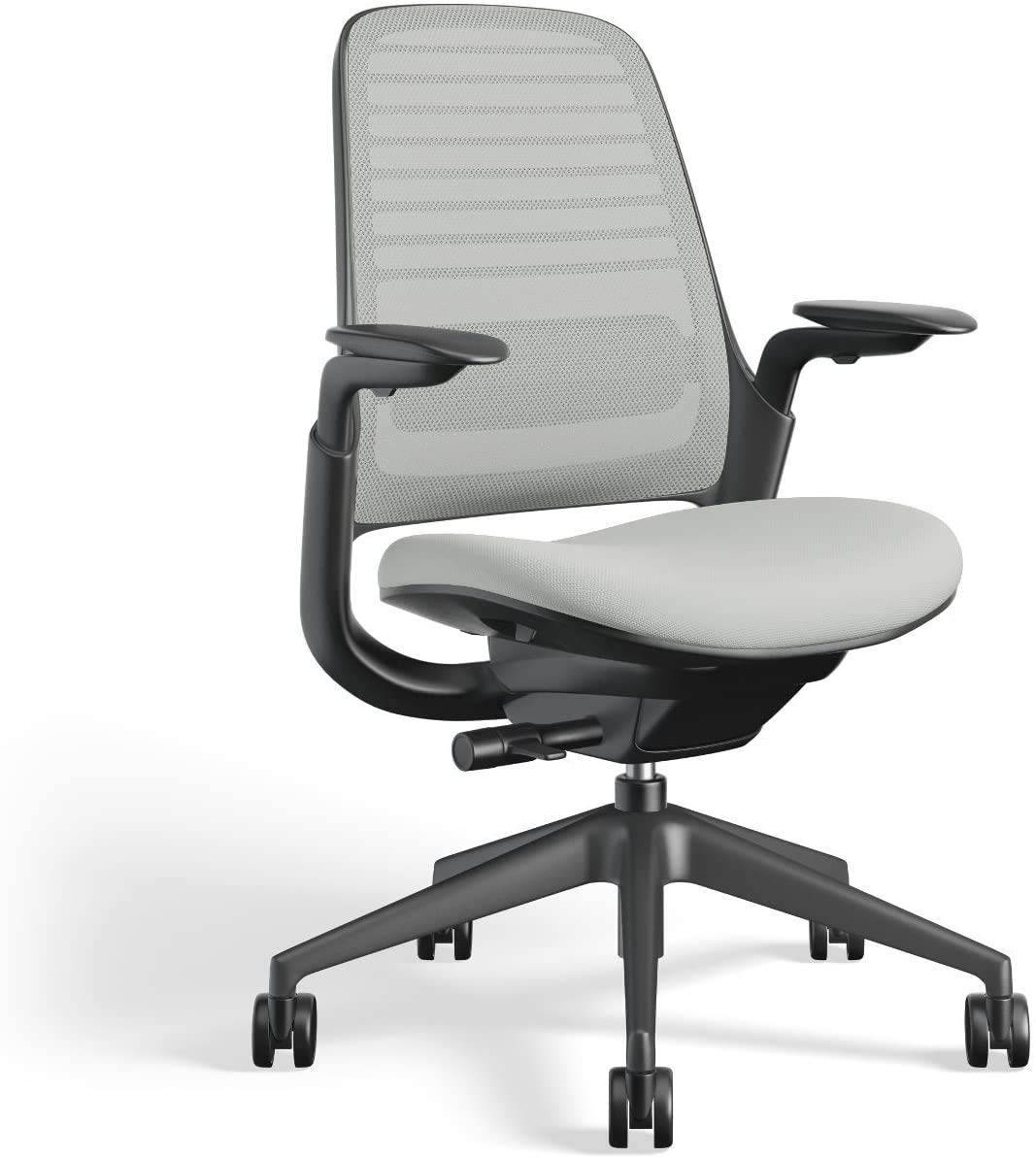 Steelcase Series 1 Ergonomic Office Chair with Adjustable Lumbar Support - Nickel Finish & Hard Floor Casters for Home Office, Gaming, and Workspace Comfort