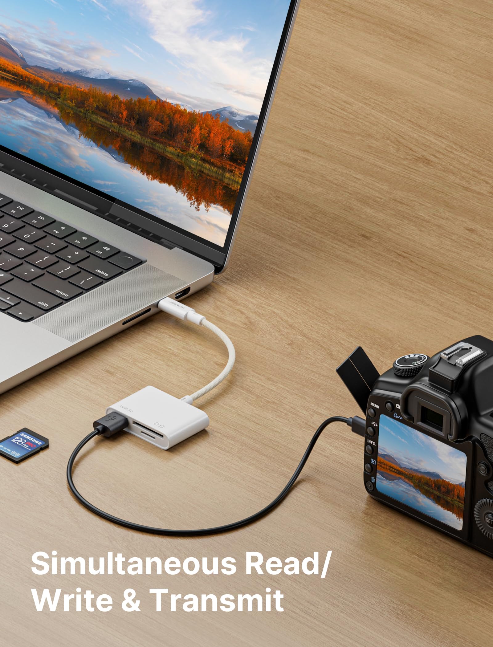 JSAUX 3-in-1 USB C to SD/Micro SD Card Reader with USB 3.0 Port - Fast Data Transfer for iPhone 16/Pro Max/Pro/Plus, iPad Pro, MacBook Pro/Air, Galaxy S8-S24 | Perfect for Photographers, Content Creators & Travelers