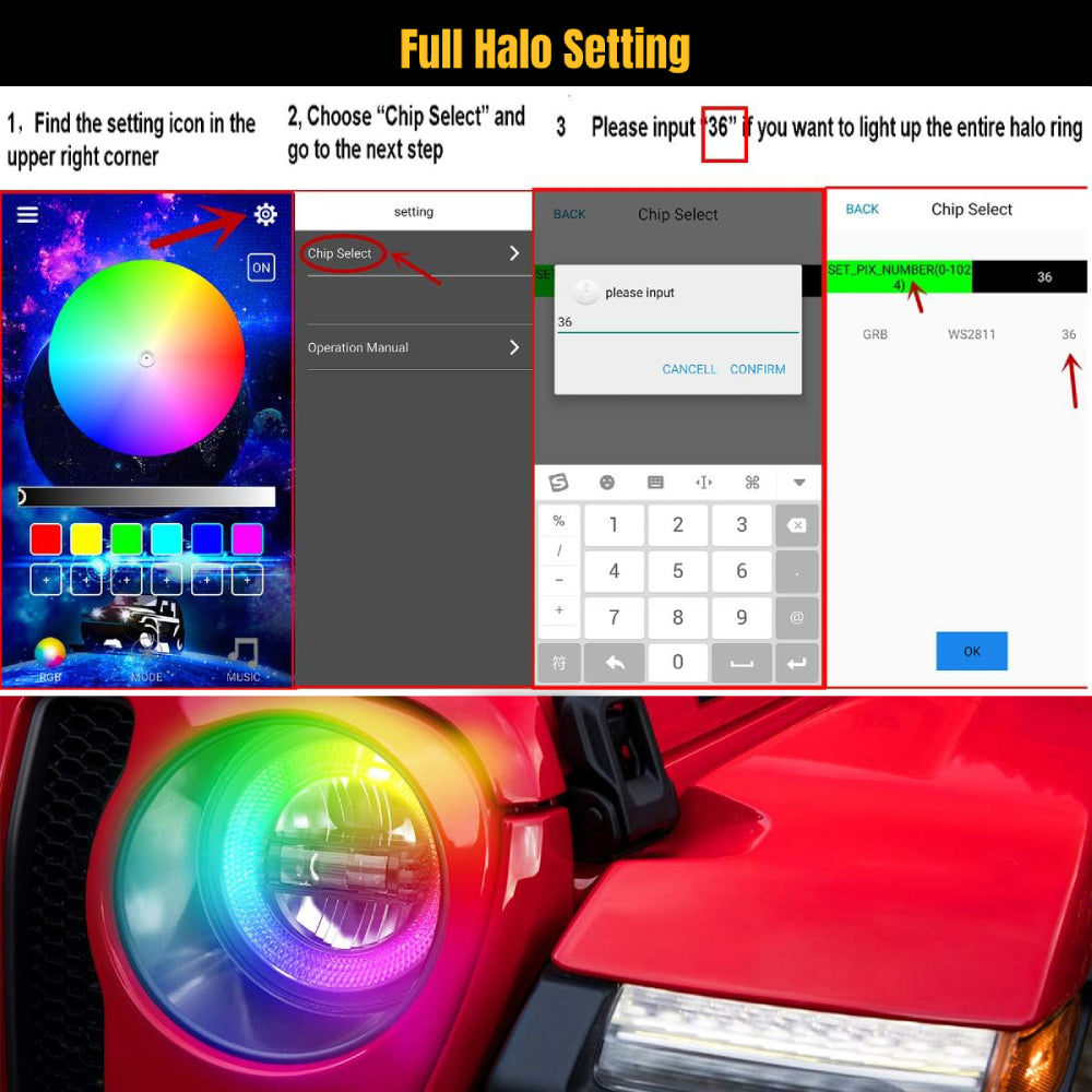 RGB 9-Inch LED Headlights for Jeep JL & JT - Diamond Cut Design, High Brightness, Waterproof - Perfect for Off-Roading, Night Driving & Custom Upgrades